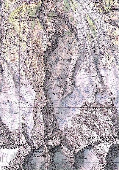 Mapa
topograficzna okolic Piz Badile