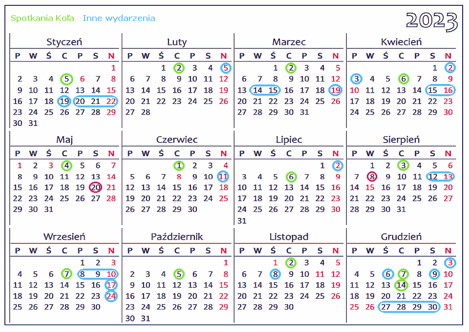 Kalendarz wydarze pszczelarskich 2023