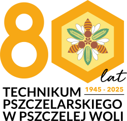 Logo "80 lat Technikum Pszczelarskiego"